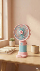 Mini Fan Rechargeable /Hanheld Desktop USB Fan Electric Portable Mini Desk Fan for Kids - Rechargeable USB Battery - Handheld Fan with Adjustable Speed - Versatile Usage Mobile holder