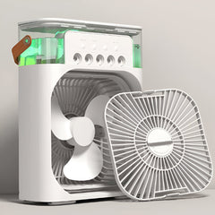 Portable Air Conditioner Fan: Usb Electric Fan With Led Night Light, Fine Mist Water