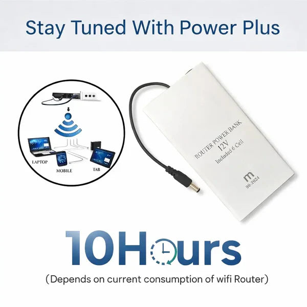 WiFi Router Power Bank (8–10Hrs Backup)