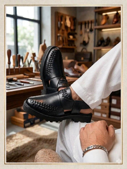 3 Inch Height Increase Skull Pure Leather Shoes & Keheri Peshawari Chappal – Brown & Black