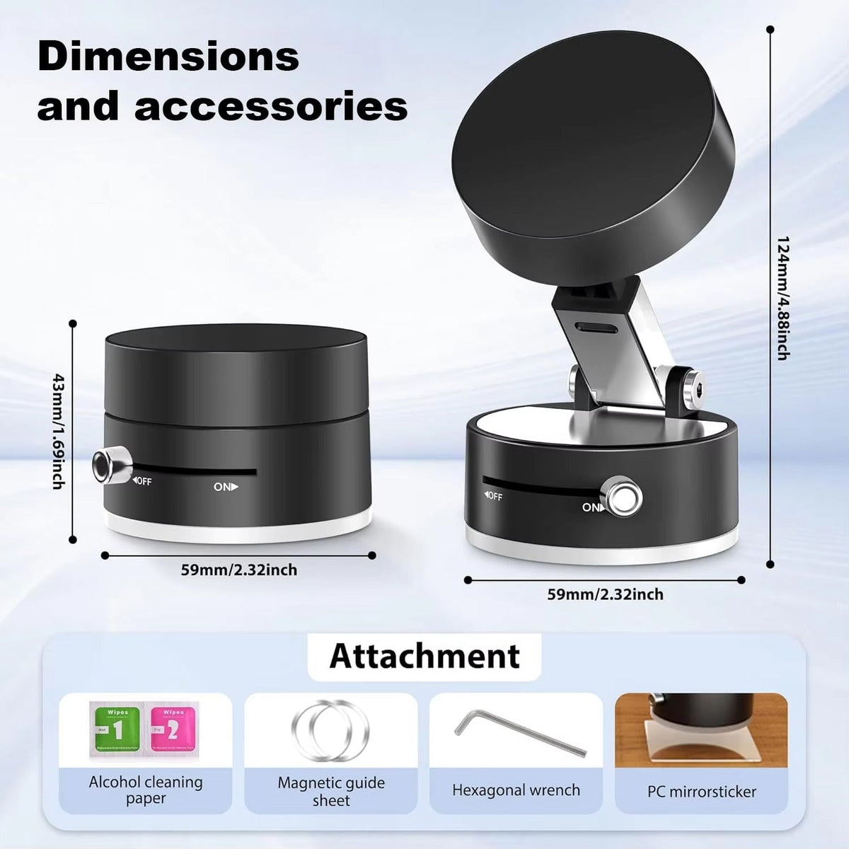 Foldable Vacuum Suction Mobile Holder – Magnetic Car Phone Holder | Universal Phone Accessories by Arzeenstore
