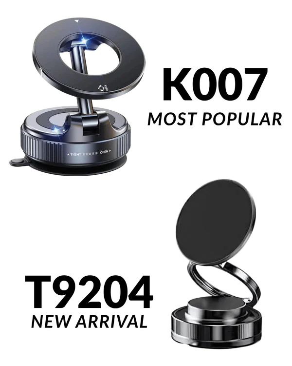 Magnetic + Vacuum Suction Phone Mount